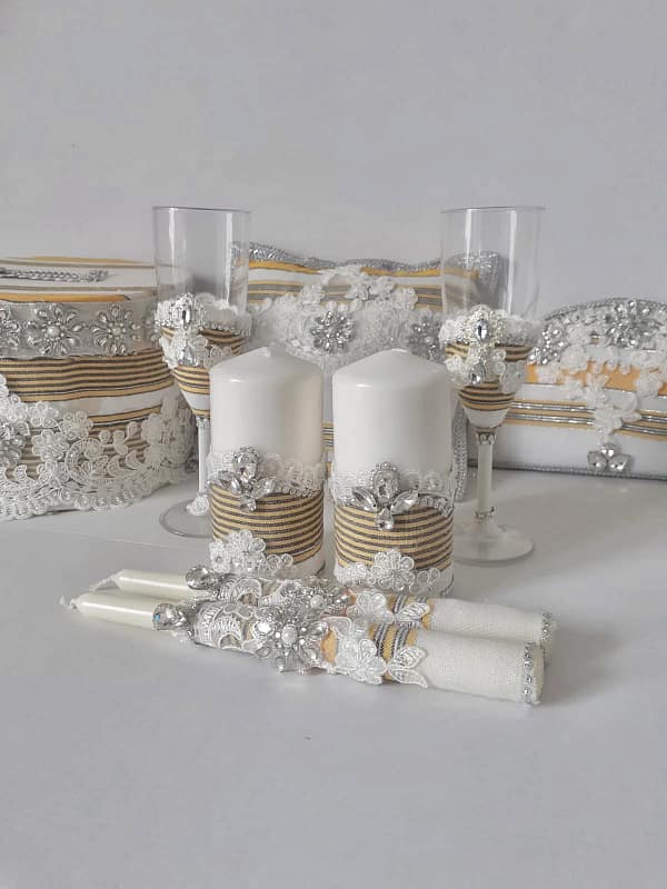 coffret bougies & verres saharé blanc